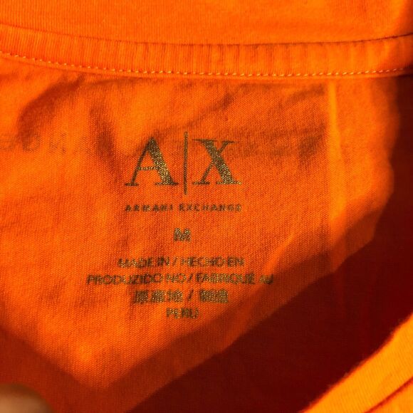 armani exchange womens t shirt top medium m orange graphic pencil drawing s15 - Picture 3 of 14
